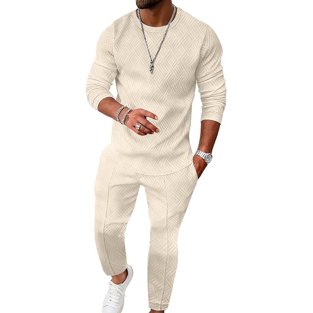 UOUA Mens Khaki Waffle Knit 2 Piece Loungewear Set Top and Shorts Size 3XL M026